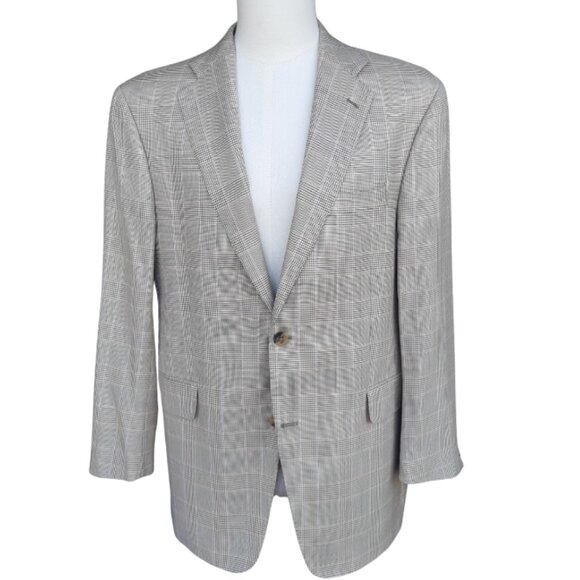 ARNOLD BRANT SZ 40R Plaid Men's Sport Jacket Beige - Picture 2 of 14